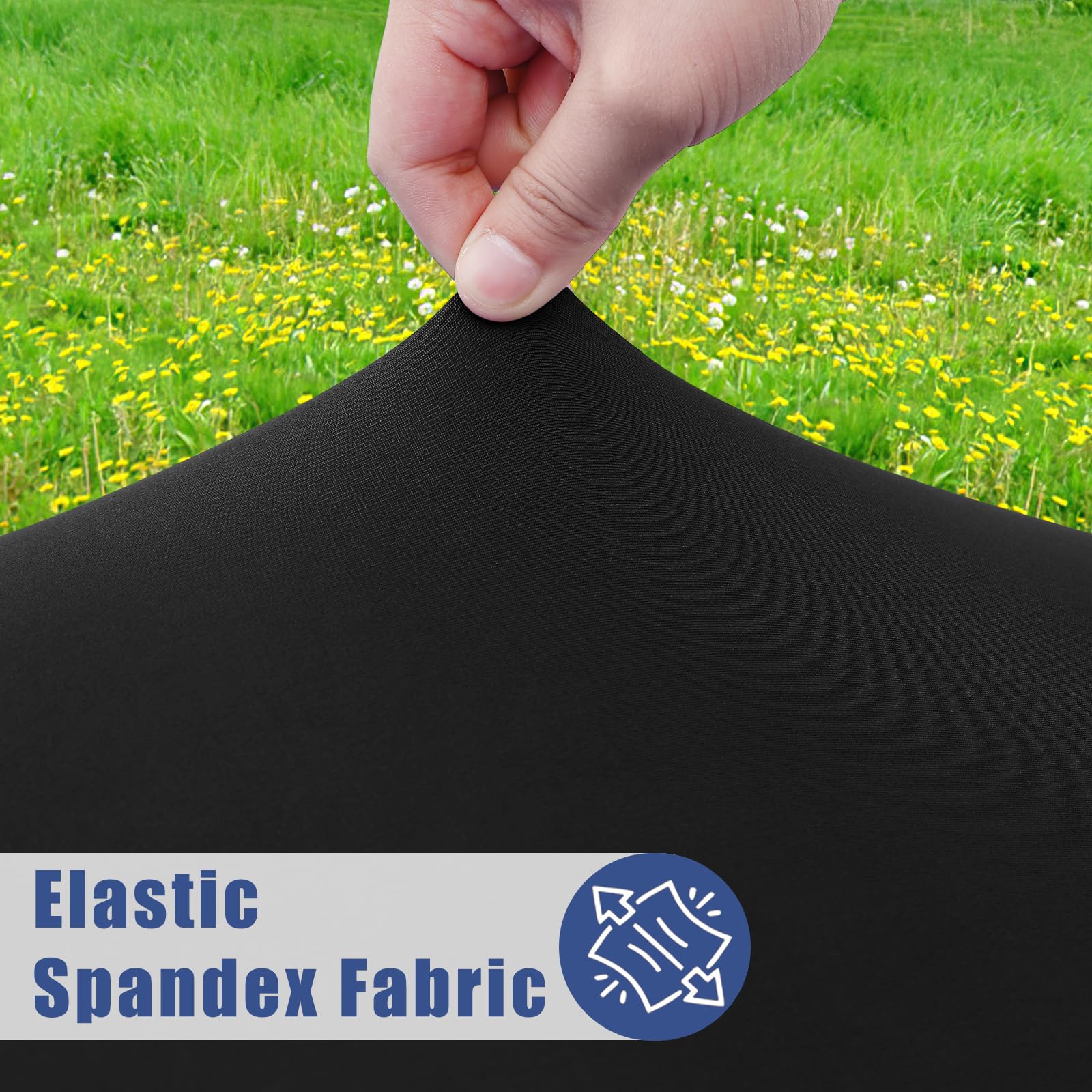 Moosfor Spandex 4 Foot Rectangle Table Cloth 2 Pack, Elastic Fitted Tablecloths for Picnic, Stretch Washable Patio Table Cover for Outdoor, Camping, Banquet and Parties (Black, 30"x48")