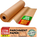 Baker’s Signature Unbleached Parchment Paper Roll - Heavy Duty Non-Stick, 15in x 210ft for Baking & Cooking