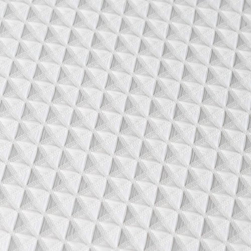 Creative Scents Fabric White Shower Curtain for Bathroom - 60" x 72" Spa, Hotel Luxury Matt Waffle Weave Square Design, Water Repellent, 230 GSM Weighty Cloth, for Decorative Bathroom Curtains