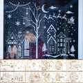 Skiennix 12 Pcs Christmas Stencils - Large Reusable Holiday Templates for DIY Window Decor | 13.78 x 11 Inch