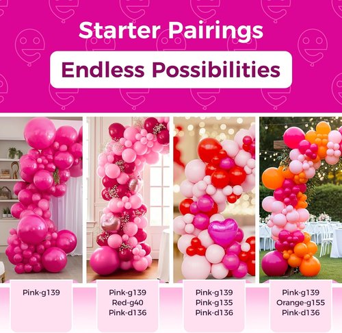 Bezente Hot Pink Giant Balloons - 36 Inch Jumbo Latex Balloons for Weddings, Parties & Events | 8 Pack