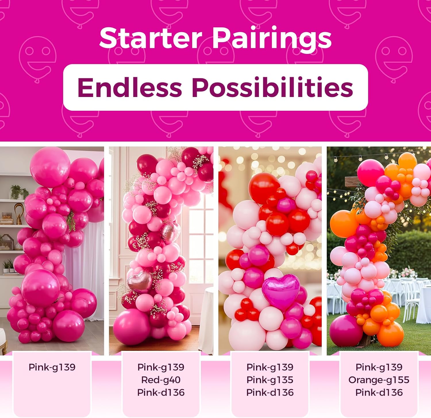 Bezente Hot Pink Balloons - 18 Inch Thick Latex Balloons for Weddings & Parties | 30 Pack