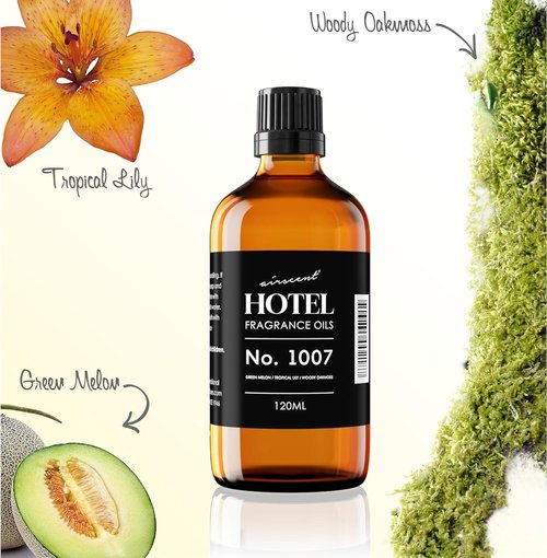AirScent Hotel Diffuser Oil No. 1007 - Green Melon, Tropical Lily & Oakmoss - Premium Fragrance for Ultrasonic Diffusers - 10 mL Bottle