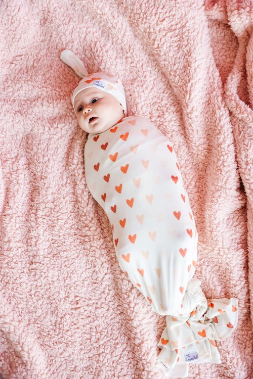 Copper Pearl Large Premium Knit Baby Swaddle Receiving Blanket Cupid