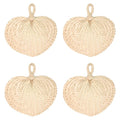 Beistle 4 Piece Raffia Fans, Natural