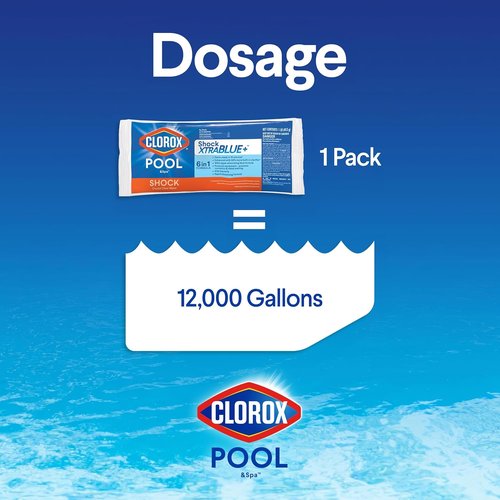 Clorox® Pool&Spa™ XTRABLUE® Shock - Kills Bacteria & Algae Fast, Swim-Ready in 15 Minutes | 12-Pack Granular