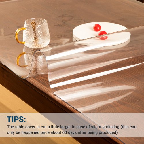 NAP2WELL Clear Table Cover Protector Rectangle 40 x 72 Inch, 1.5mm Transparent Plastic Table Protector Waterproof, Anti-Scratch Clear Desk Mat for Office Desktop Dresser Dining Table, FDA Compliant