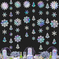 Skiennix 40 Ft Iridescent Snowflakes Party Decorations - Holographic Bell Garland for Winter Wonderland Decor