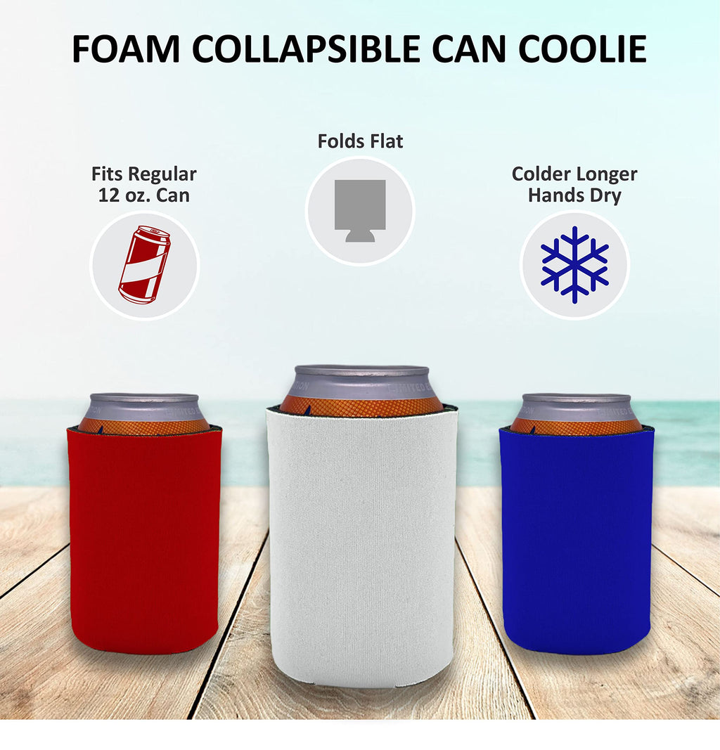 Blank Foam Collapsible Can Coolie 100 Pack (Black)