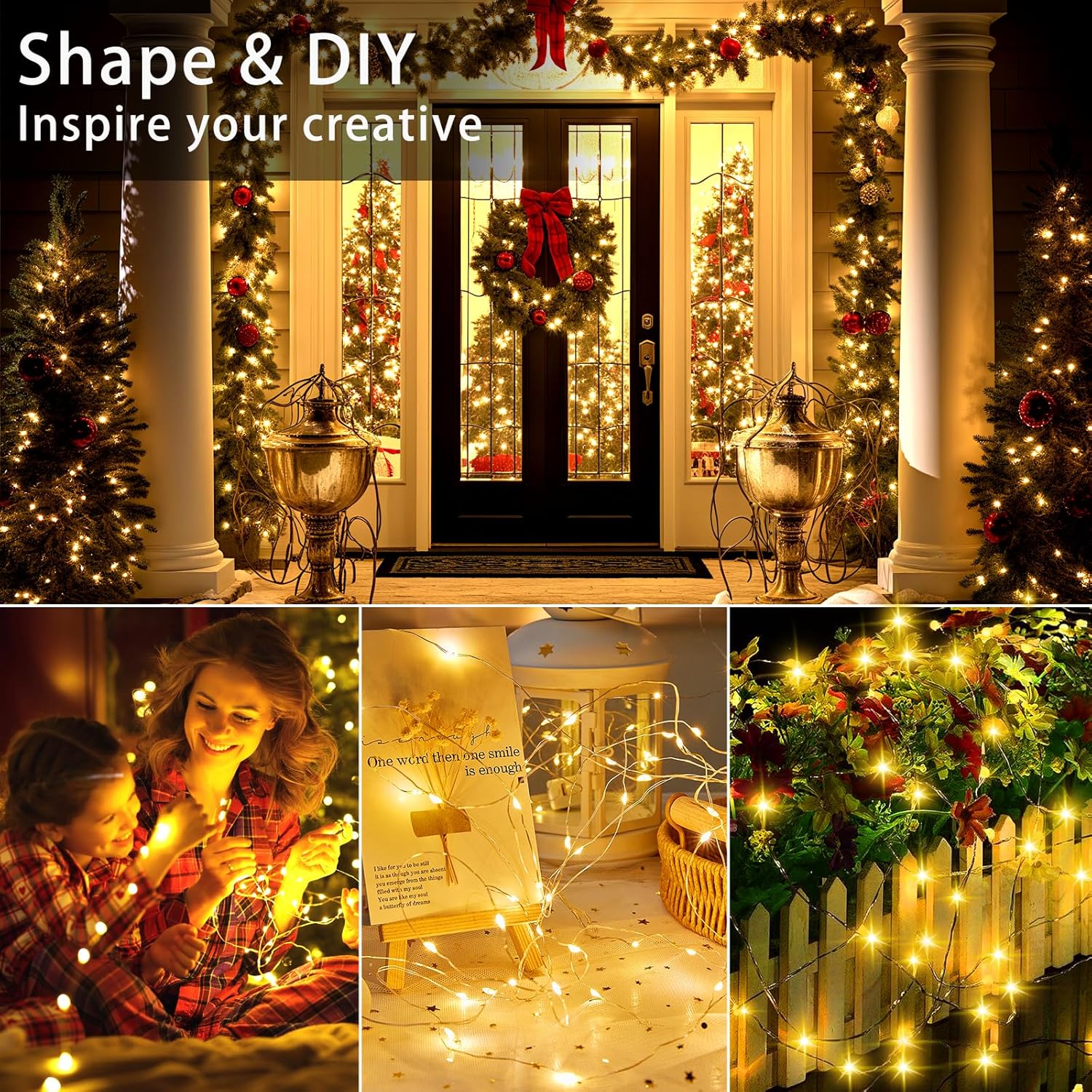 VOOKRY 32 Pcs Battery Operated Fairy String Lights - 10 ft Waterproof Copper Wire for Weddings & Crafts