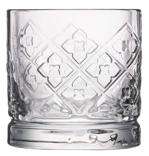 La Rochere Dandy Whiskey Glasses Set of 4 – French Pressed Glass Whiskey Tumblers with Symbolic Designs of Scotland, Ireland, USA & Japan – Authentic French Craftsmanship for Spirits Rituals (10 oz)