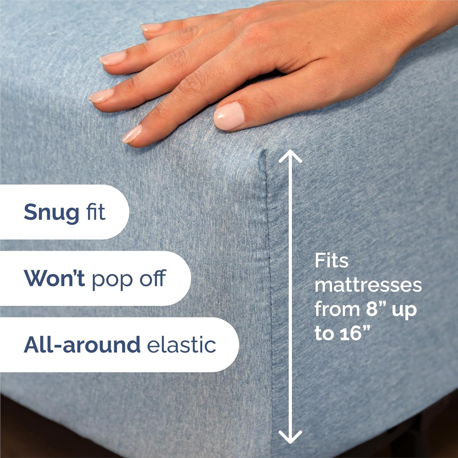 Split King Size 5-Piece Sheet Set | Comfy Breathable Cooling Bed Sheets - Hotel Luxury Bedding in Blue