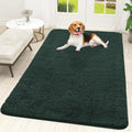 OLANLY Dog Door Mat - Absorbent Non-Slip Washable Chenille Mud Mat | 59x35 Inches, Blackish Green