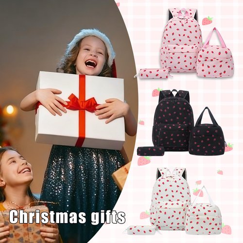LAZYTAIL School Backpack Set Girls Womens - 3PCS Corduroy Kids Backpack Set with Lunch Box & Pencil Pouch, Lightweight Teen Girls School Bag Laptop Bag Travel Daypack for for College, Daily Use