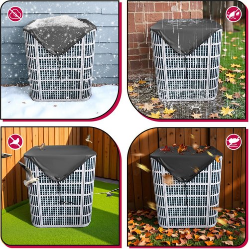 Artllon AC Covers for Outside Winter, 600D Oxford Air Conditioner Covers for Outside, 36''x36'' Waterproof AC Condenser Cover - Universal Top Defender Cover