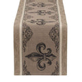 DII French Style Tabletop Kitchen Collection, Table Runner, 14x72, Fleur de Lis Stripe