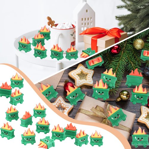 Arrowbash 20 Set Resin Dumpster Trash Shape Gift Team Employee Appreciation Gift Social Worker Month Emotional Desk Accessories for Staff Teacher Office Coworker Nurse Medical Favor (Green)