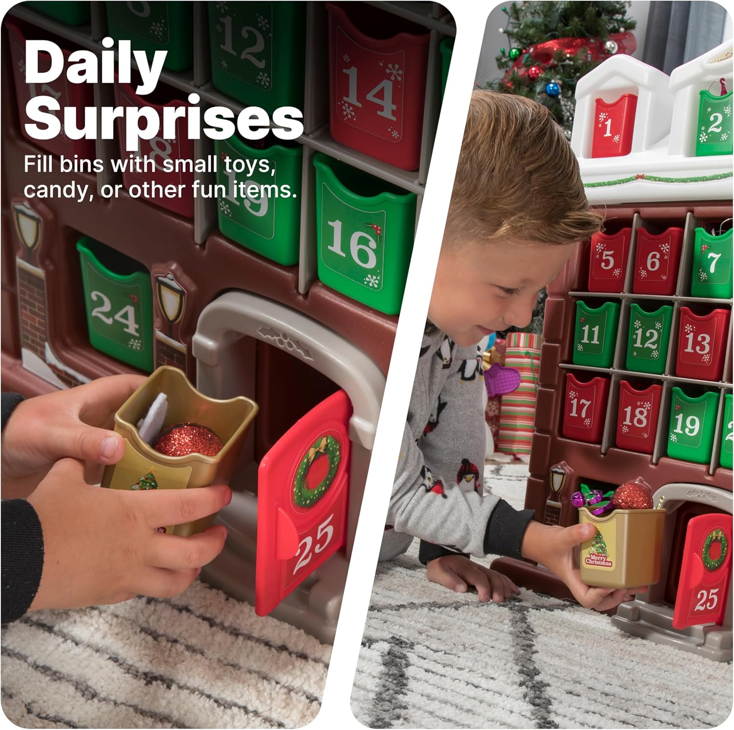 Step2 My First Advent Calendar - Interactive Christmas Toy with 25 Refillable Bins for Toddlers 1.5+ Years Old