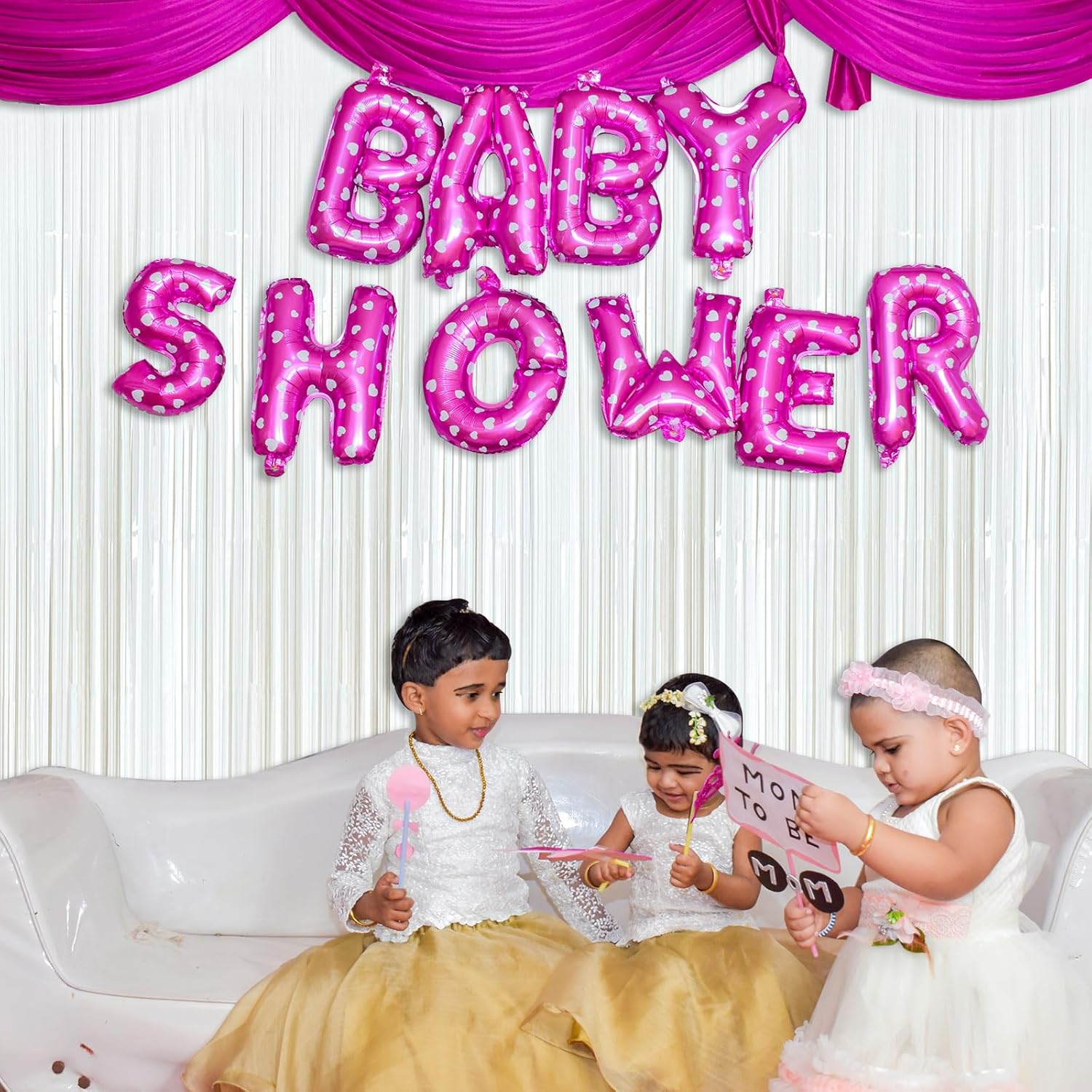 White Foil Fringe Backdrop Curtains by [Brand Name] - Tinsel Streamers for Birthday & Graduation Celebrations