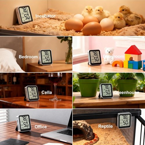 Antonki Digital Room Thermometer & Hygrometer - Accurate Temperature & Humidity Sensor with Max/Min Records | AAA Battery Included