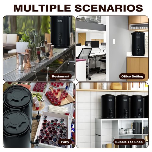 Insulated Beverage Dispenser-NON HEATING-75 Cup Cold Drink Beverage for Catering-Stainless Steel Iced Beverage Dispenser 12 L/3.2 Gallon Coffee Dispenser with Spigot for Tea,Juice (black)