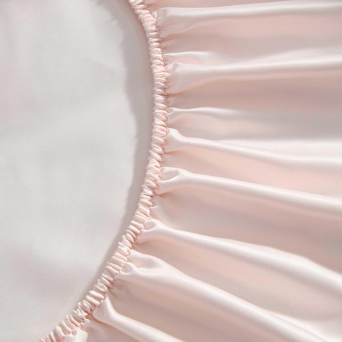 Laura Ashley - Queen Sheet Set, 100% Soft & Silky Smooth Satin Bed Sheets, Deep Pockets, Bedding with Matching Fitted Sheet & Pillowcases (Bliss Pink)