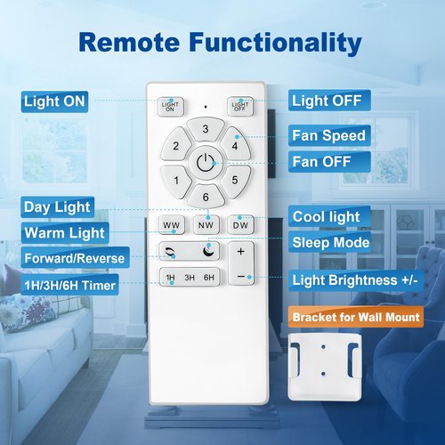 52 Inch Ceiling Fans with Lights and Remote, Brushed Nickel Ceiling Fan, 6 Speed Reversible DC Motor, 3CCT Dimmable LED, Modern Design for Bedroom, Living room & Covered Outdoor,Includes Downrod
