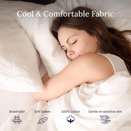 California Design Den Twin Flat Sheets Only 2 Pack - 400 Thread Count, 100% Cotton Sateen, Soft and Breathable Top Sheet Only Pack, Elegant 4" Hem Style - White