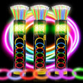 JSronms 300 Ultra Glow sticks bulk party pack，8" Neon Glowsticks Easter Party Favors，Glow sticks for kids，Halloween Glow in the Dark Party Supplies Pack、With Bracelets and Necklaces