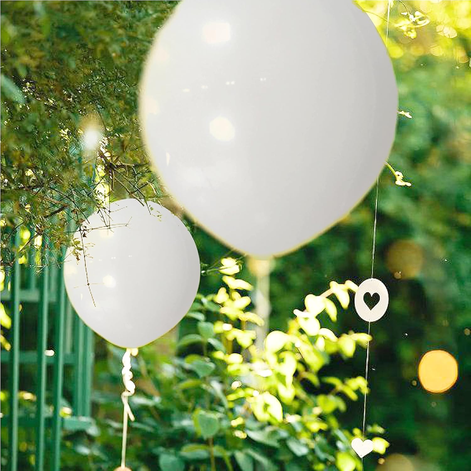 ASIYUHY White Balloons - 100 Pack 12 Inch Latex Balloons with 2 Rolls of Ribbon for Parties & Events
