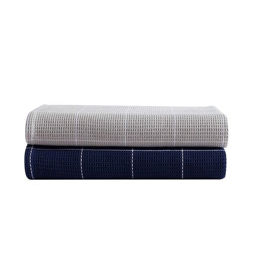 Nautica - Queen Blanket, Soft & Cozy Bedding, Waffle Grid Home Decor (Bridgeport Navy, Queen)