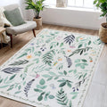 VIPBED 6x9 Washable Area Rug, Boho Moroccan Farmhouse Neutral Low Pile Carpet, Soft Non-Slip Rugs for Living Room Bedroom Dining Room Nursery Dorm Home Decor, Dark Brown & White