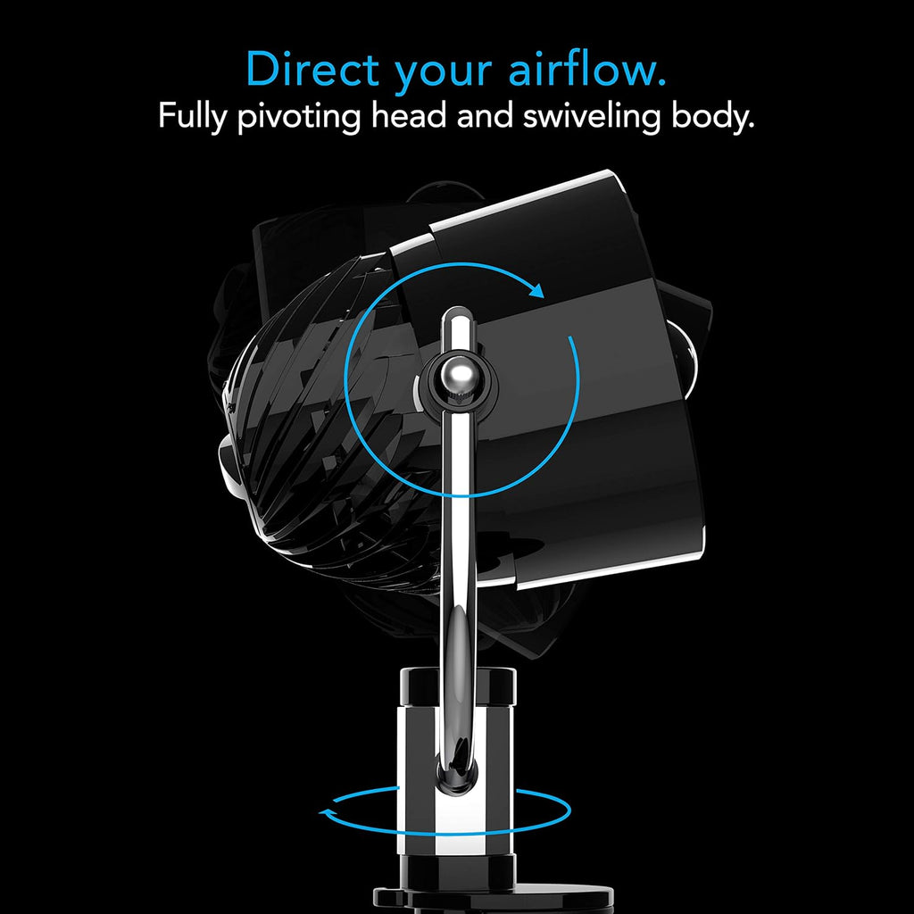 Vornado Pivot Clip Personal Air Circulator - 3-Speed Portable Desk Fan | 360-Degree Adjustable, Whisper Quiet, Black