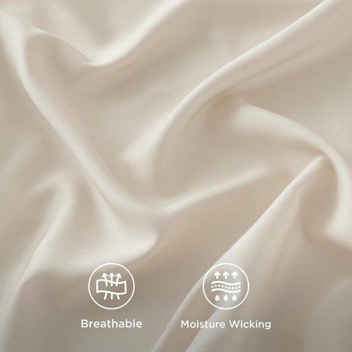 Bedsure Cooling California King Sheet Set - Breathable Rayon from Bamboo, Soft & Silky, Light Beige