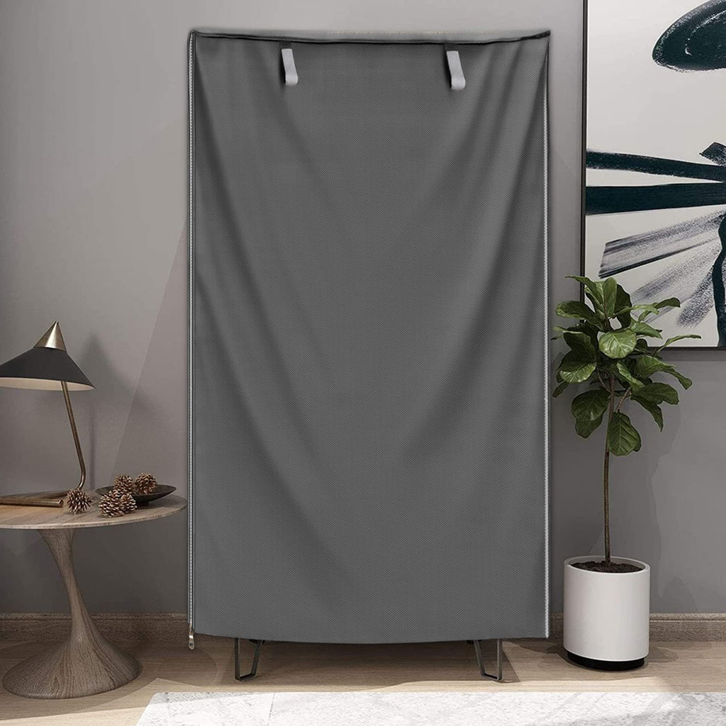 MOLLYAIR Heavy Duty 600D Wire Shelving Cover 36" x 18" x 72" - Grey Storage Rack Protector - Modern Fabric Shroud for Pantry, Laundry Room, and Basement