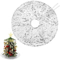Hanaive 15 Inch Christmas Mini Tree Skirt Small Sequin Tree Skirt for Christmas Pencil Slim Small Trees Decoration Bar Hotel Holiday Decor(Silver)