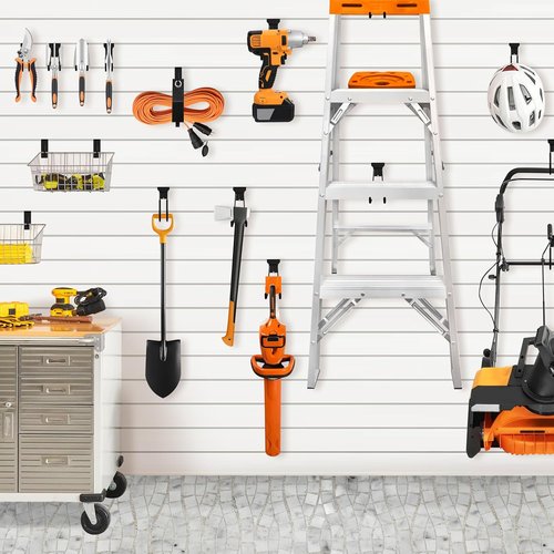 Klastit Slatwall Hooks - Durable Black 20-Pack for Organizing Garden Tools | Heavy-Duty Garage Accessories