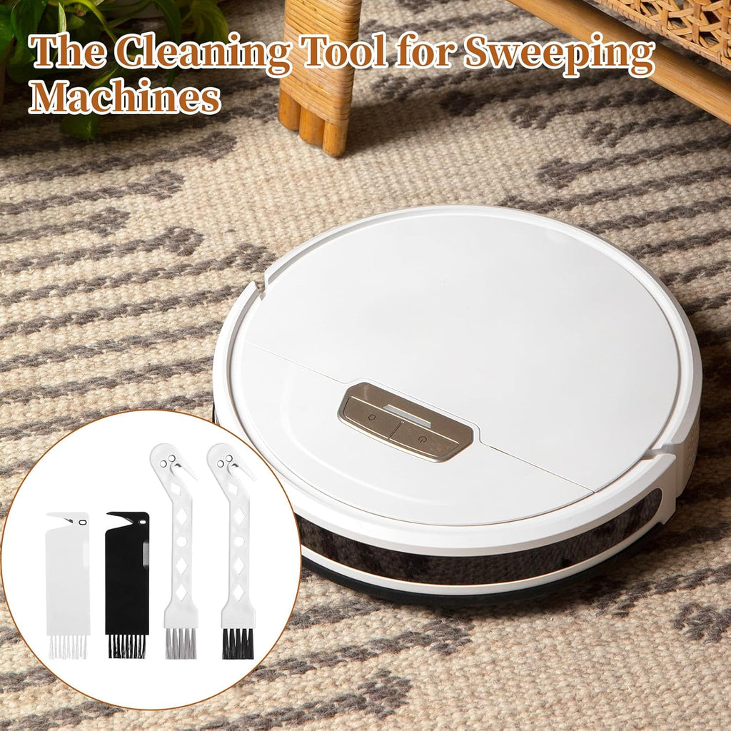 Skiennix Handheld Vacuum Cleaner Brush - 2-in-1 Universal Dust & Roller Tool for Robot Cleaning | 4 PCS Set