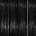 Voircoloria Black Foil Fringe Backdrop Curtains - 4 Pack Tinsel Streamers for Parties & Events