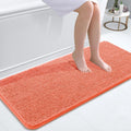 OLANLY Bathroom Runner Rug - Extra Soft Chenille, Quick Dry, Machine Washable | 47x20, Coral Color