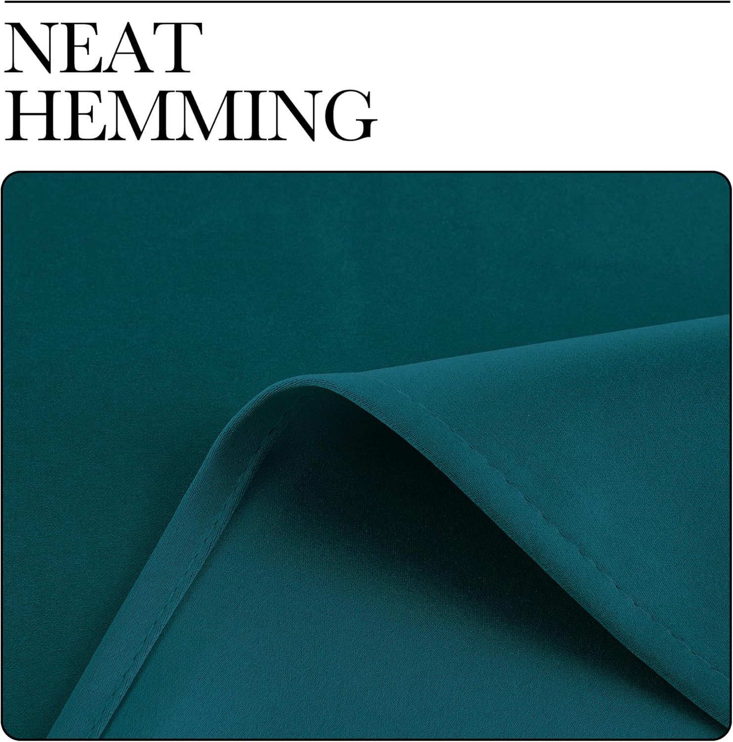 NICETOWN Teal Blackout Cafe Curtains - Faux Silk Thermal Insulated Drapes | 42" W x 63" L, 2 Panels