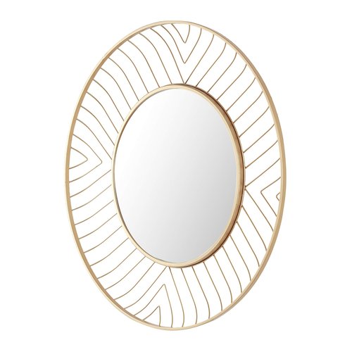 Safavieh 32.9-Inch Round Fonna Wall Mirror, Gold