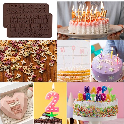 34Pcs Valentine's Day Heart Silicone Molds, Sublaga Breakable Heart Mold Set for Chocolate, Letter Mold and Number Chocolate Molds for Valentine Candy Making