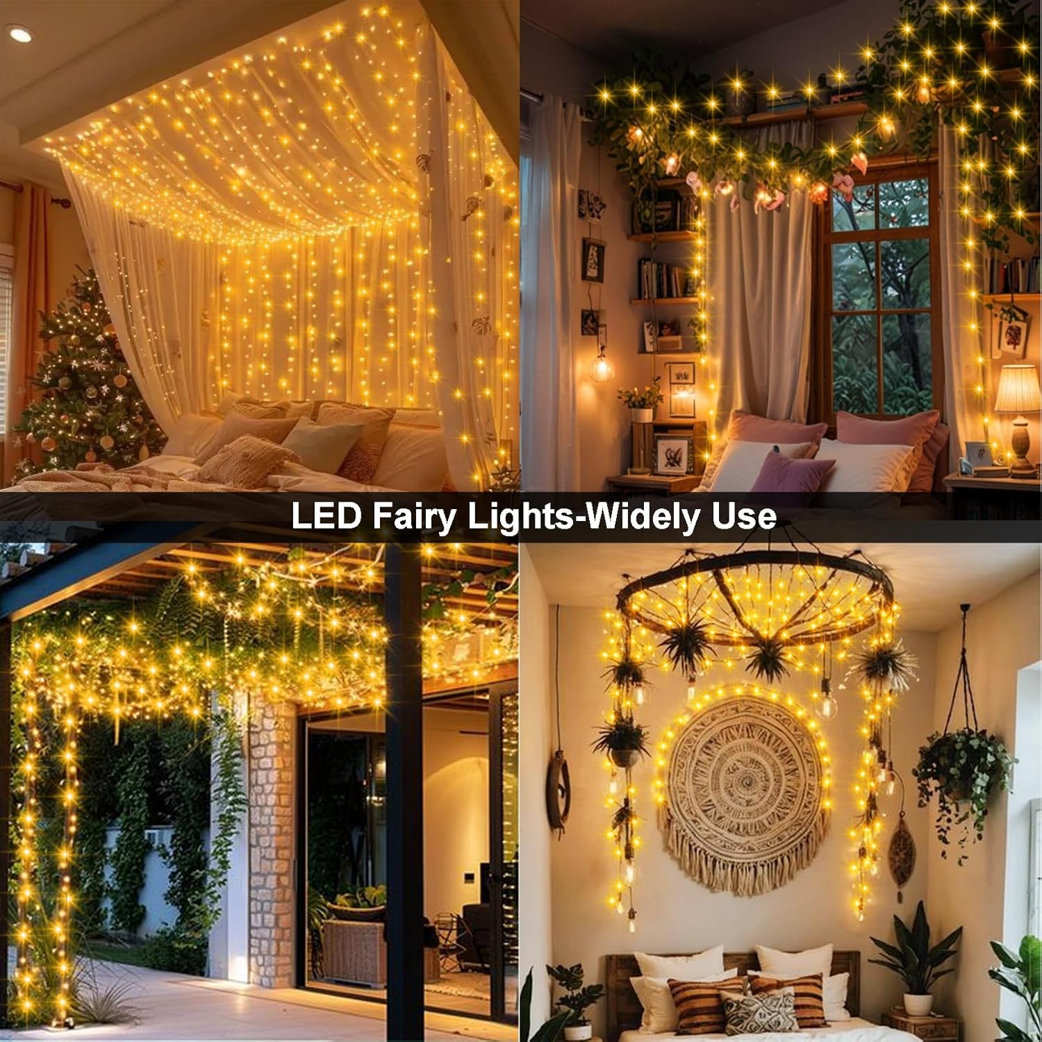 Skiennix Fairy String Lights - 33Ft 100 Micro LED Twinkle Lights | IP68 Waterproof with Remote for Bedroom & Garden Decor