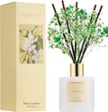 COCORRÍNA Reed Diffuser - White Jasmine Scented 6.7 Fl. Oz Set with Sticks & Baby's Breath Decor