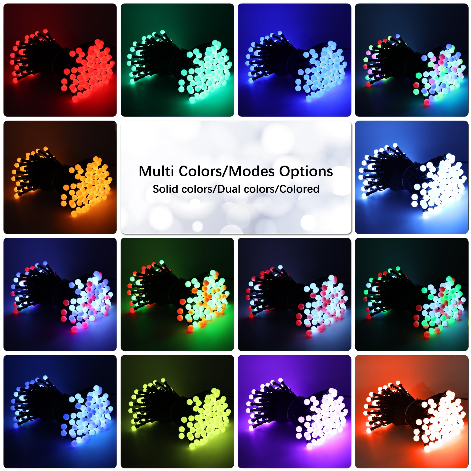 ODEETRONIC Christmas Lights - 98Ft 300 LED Color Changing Christmas Lights, 100+ Mode RGB Berry String Light with Timer, Remote Warm White Fairy Light for Indoor Outdoor Xmas Party Decor, Green Wire