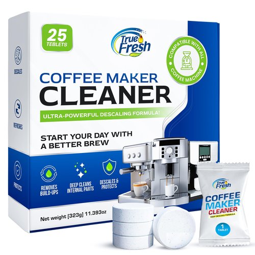 Coffee Maker Cleaner Tablets 25 Count — Compatible with Keurig, Nespresso, Ninja, Philips, Delonghi, Miele, Breville & More - Coffee Machine Descaler Tablets with 1 Year Supply