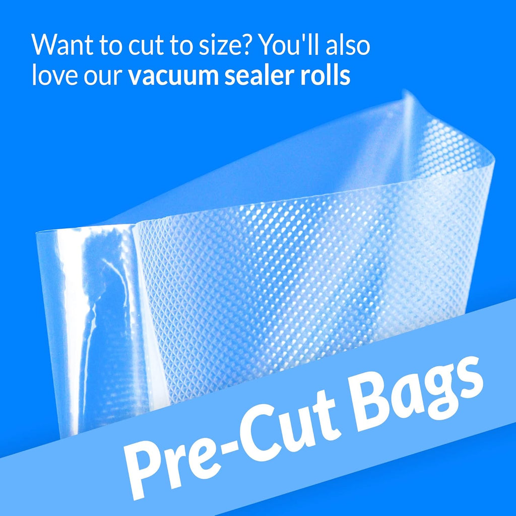 Reli. Vacuum Sealer Bags - 200 Pack | Pre-Cut Embossed Food Storage Bags | BPA Free, Quart Size, Clear