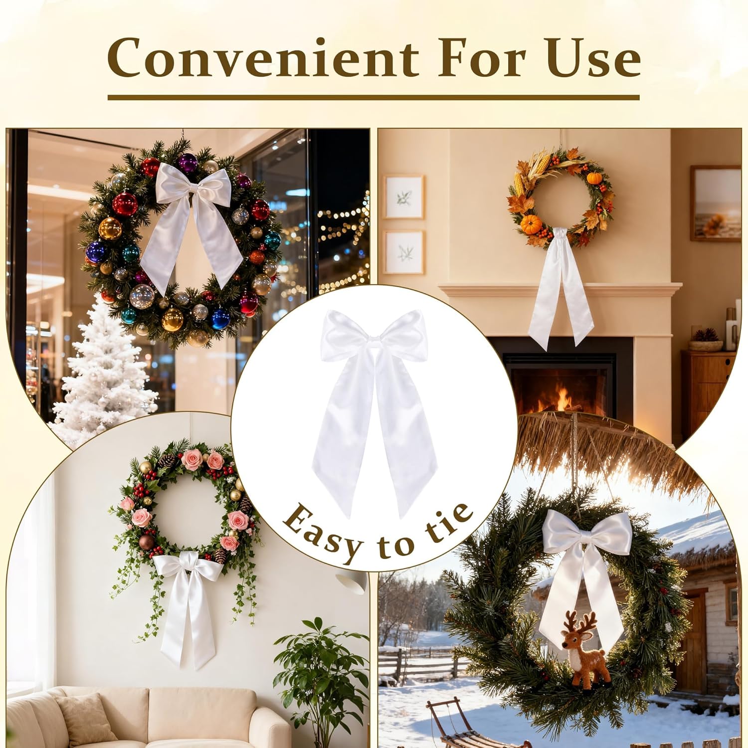 Skiennix White Satin Blank Sash - Perfect for Wedding Embroidery, Monogram & Holiday Decor | 2 Pieces