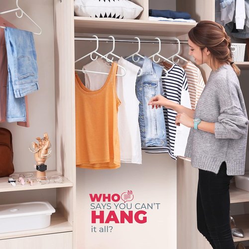 Neaties Super Heavy Duty Clothes Hangers - 18 Pack | 10lb Capacity Thick Plastic for Pants, Coats & Jackets - White